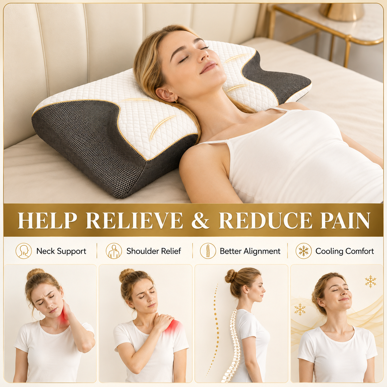 Deep Sleep Ergonomic Neck Pillow