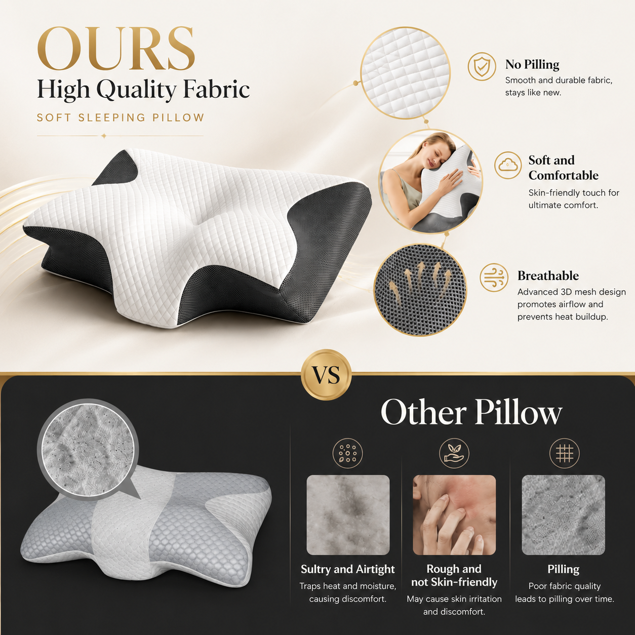 Deep Sleep Ergonomic Neck Pillow